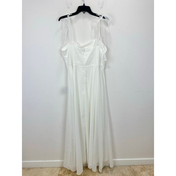 Lulus Radiant Romance White Tie Strap Maxi Dress Formal Bridal Wedding XL NWT - Picture 12 of 13